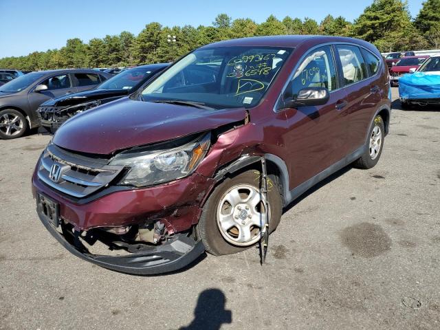 5J6RM4H34EL036548 - 2014 HONDA CR-V LX BURGUNDY photo 2