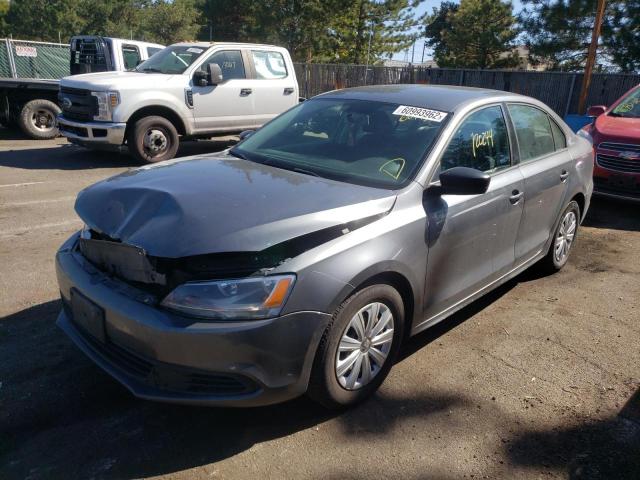 3VW2K7AJ4CM378372 - 2012 VOLKSWAGEN JETTA BASE GRAY photo 2