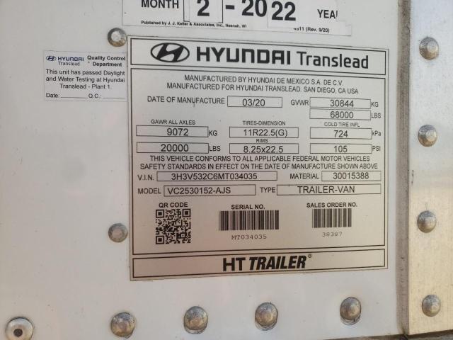 3H3V532C6MT034035 - 2021 HYUNDAI TRAILER WHITE photo 10