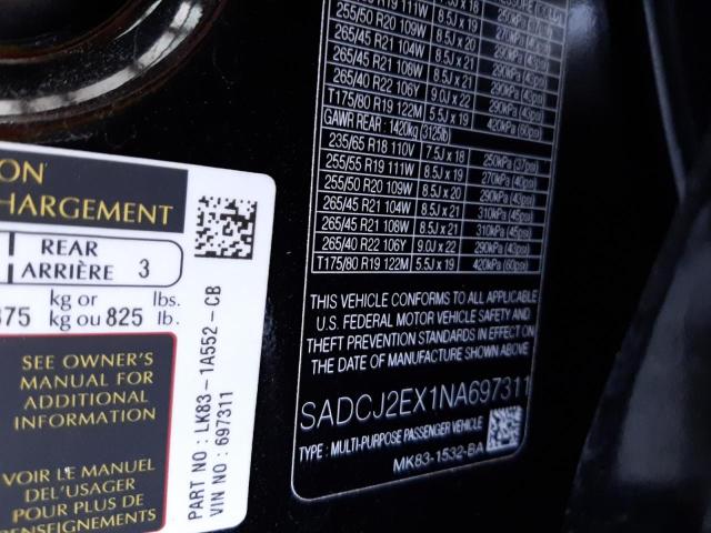 SADCJ2EX1NA697311 - 2022 JAGUAR F-PACE S BLACK photo 10