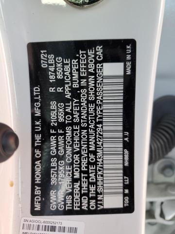 SHHFK7H43MU427294 - 2021 HONDA CIVIC SPOR WHITE photo 10
