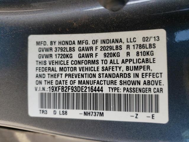 19XFB2F93DE216444 - 2013 HONDA CIVIC EXL Boz foto 10