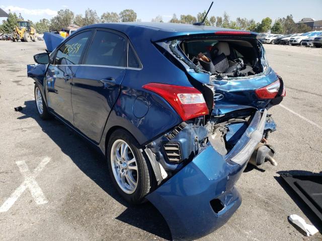 KMHD35LH2GU297830 - 2016 HYUNDAI ELANTRA GT BLUE photo 3