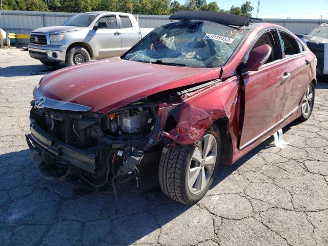 KMHEC4A42BA001052 - 2011 HYUNDAI SONATA HYB RED photo 2