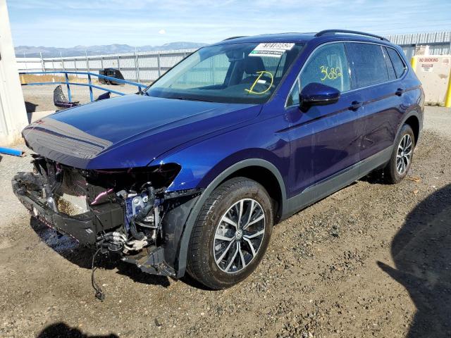 3VV3B7AX3MM003202 - 2021 VOLKSWAGEN TIGUAN SE BLUE photo 2