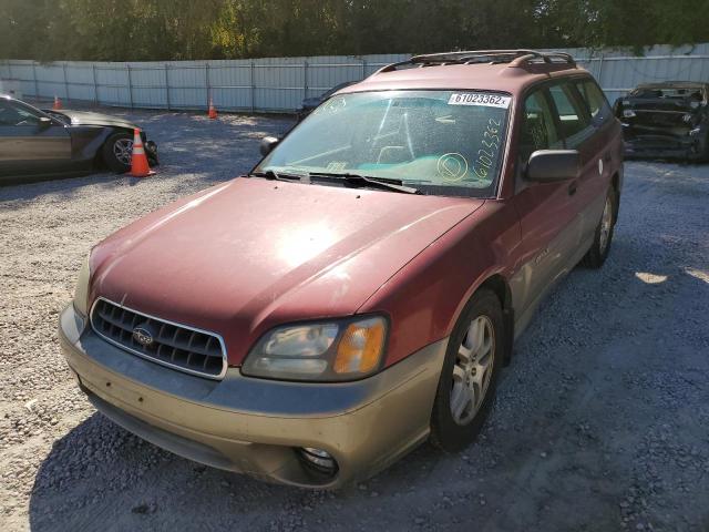 4S3BH675837647375 - 2003 SUBARU LEGACY OUT RED photo 2