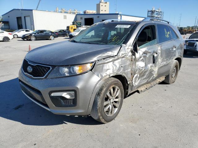 5XYKW4A2XDG370659 - 2013 KIA SORENTO SX GRAY photo 2