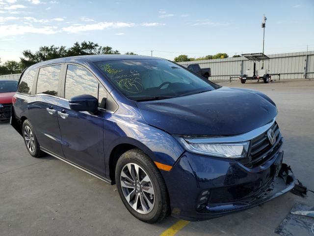 5FNRL6H74NB052517 - 2022 HONDA ODYSSEY EX BLUE photo 1