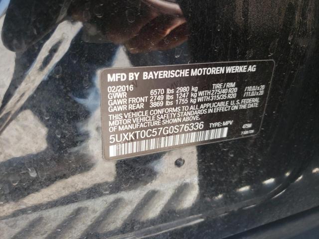 5UXKT0C57G0S76336 - 2016 BMW X5 XDR40E BLACK photo 10