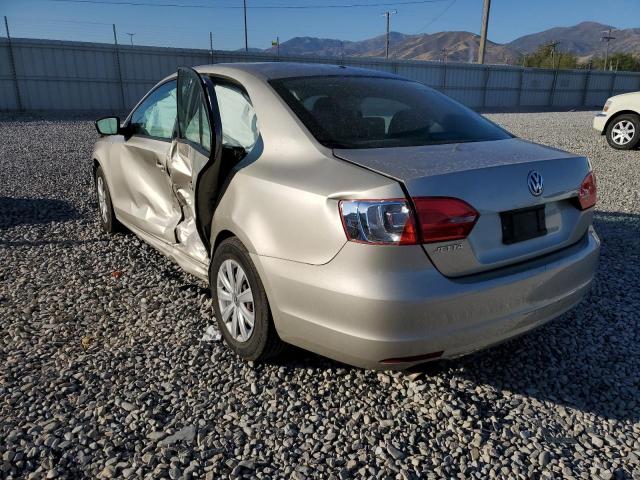 3VW2K7AJ2EM207669 - 2014 VOLKSWAGEN JETTA BASE BEIGE photo 3