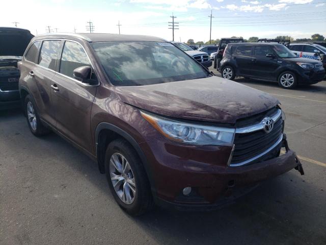 5TDJKRFH7FS137099 - 2015 TOYOTA HIGHLANDER მუქწითელი ფოტო 1