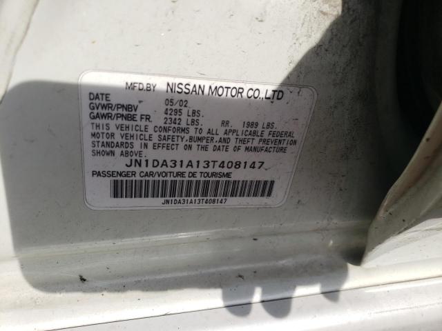 JN1DA31A13T408147 - 2003 NISSAN MAXIMA GLE WHITE photo 10