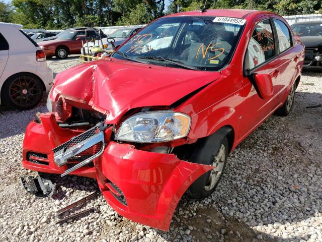 KL1TD56E79B601576 - 2009 CHEVROLET AVEO LS RED photo 2