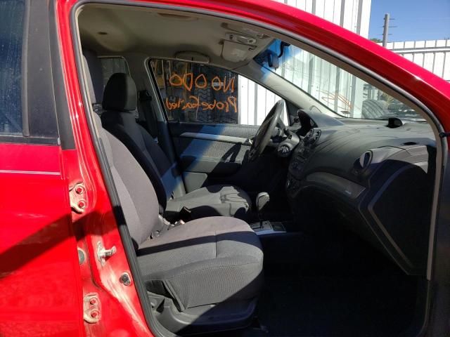 KL1TD56E79B601576 - 2009 CHEVROLET AVEO LS 红色 照片 5