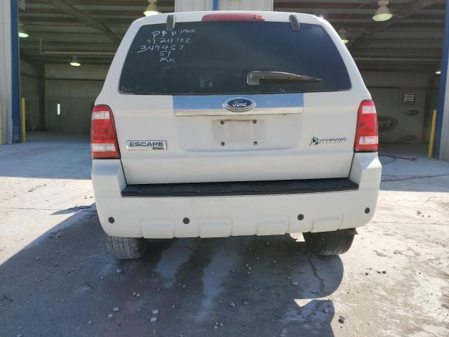 1FMCU49359KA81032 - 2009 FORD ESCAPE HYB WHITE photo 6