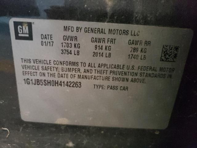 1G1JB5SH0H4142263 - 2017 CHEVROLET SONIC LS CHARCOAL photo 10