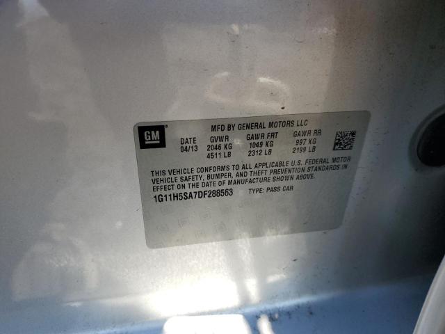 1G11H5SA7DF288563 - 2013 CHEVROLET MALIBU LTZ ვერცხლისფერი ფოტო 10