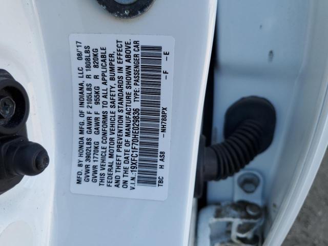 19XFC1F70HE029836 - 2017 HONDA CIVIC EXL 白色 照片 10