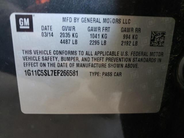 1G11C5SL7EF266581 - 2014 CHEVROLET MALIBU 1LT BLACK photo 10