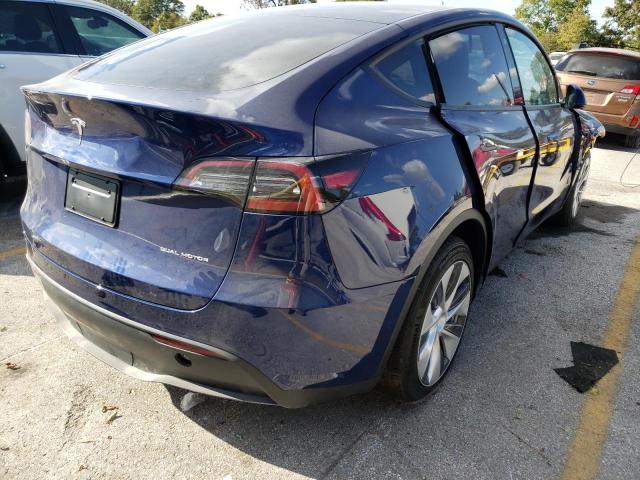 7SAYGAEE1NF533219 - 2022 TESLA MODEL Y أزرق صورة 4