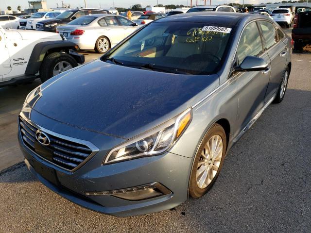 5NPE34AFXFH219275 - 2015 HYUNDAI SONATA SPO BLUE photo 2