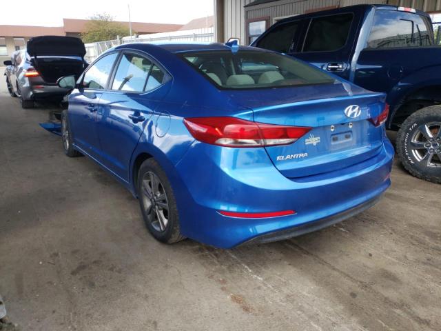 5NPD84LFXJH356395 - 2018 HYUNDAI ELANTRA BLUE photo 3