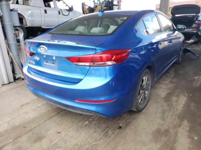 5NPD84LFXJH356395 - 2018 HYUNDAI ELANTRA BLUE photo 4