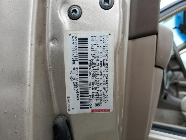 JT2BG22K510579141 - 2001 TOYOTA CAMRY CE GOLD photo 10