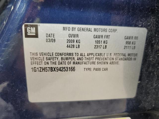 1G1ZH57BX94253166 - 2009 CHEVROLET MALIBU 1LT 蓝色 照片 10