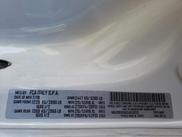 ZFBERFAB3J6L50321 - 2018 RAM PROMASTER თეთრი ფოტო 10