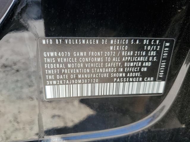 3VW2K7AJ9DM387120 - 2013 VOLKSWAGEN JETTA BASE 黑色 照片 10