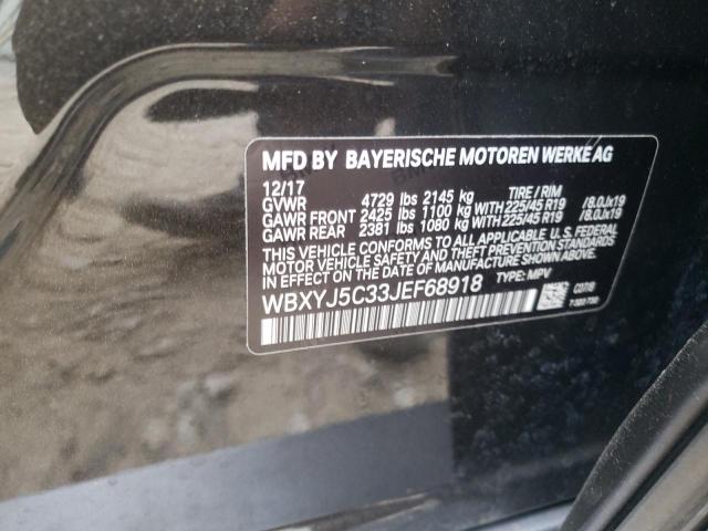 WBXYJ5C33JEF68918 - 2018 BMW X2 XDRIVE2 BROWN photo 10