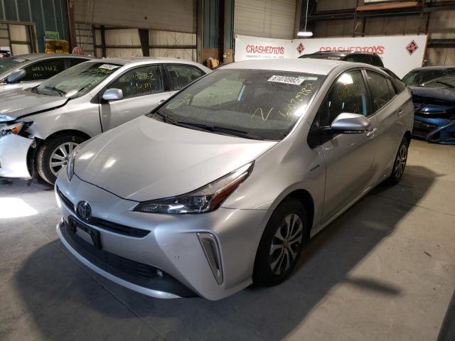 JTDL9RFU0L3019233 - 2020 TOYOTA PRIUS LE SILVER photo 2