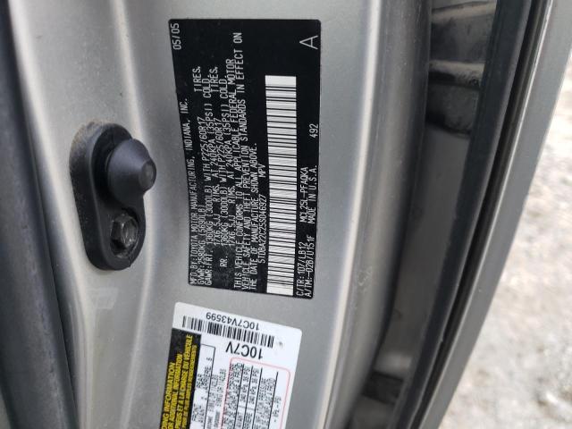 5TDBA22C25S046927 - 2005 TOYOTA SIENNA VAN TWO TONE photo 10