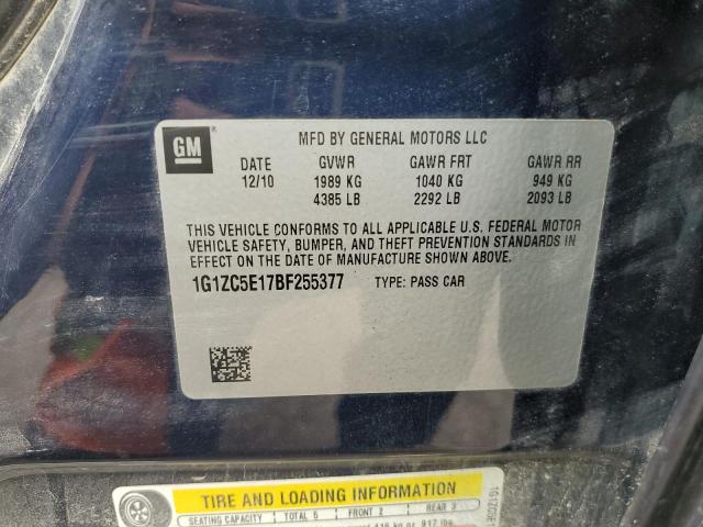 1G1ZC5E17BF255377 - 2011 CHEVROLET MALIBU 1LT 蓝色 照片 10