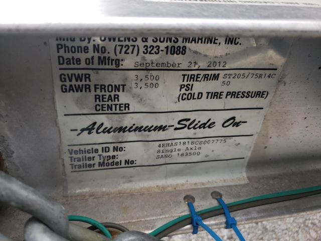 4EHAS1818CS007775 - 2011 ALUM TRAILER SILVER photo 10