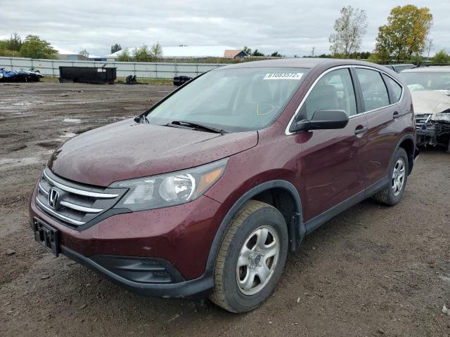 5J6RM4H32EL035592 - 2014 HONDA CR-V LX BURGUNDY photo 2