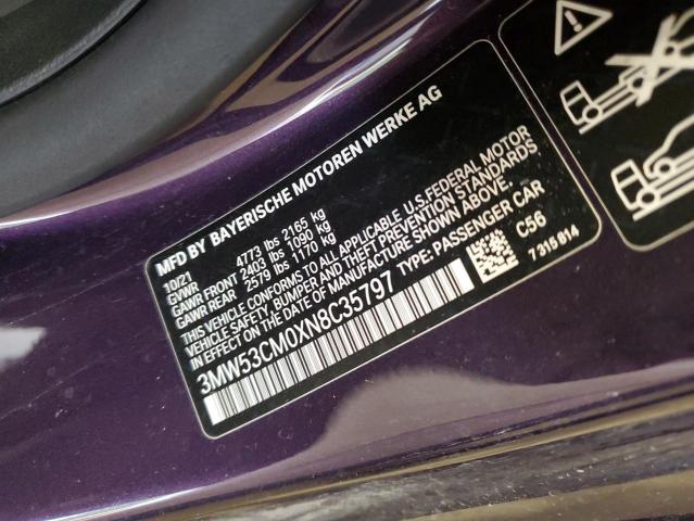 3MW53CM0XN8C35797 - 2022 BMW M240XI PURPLE photo 10