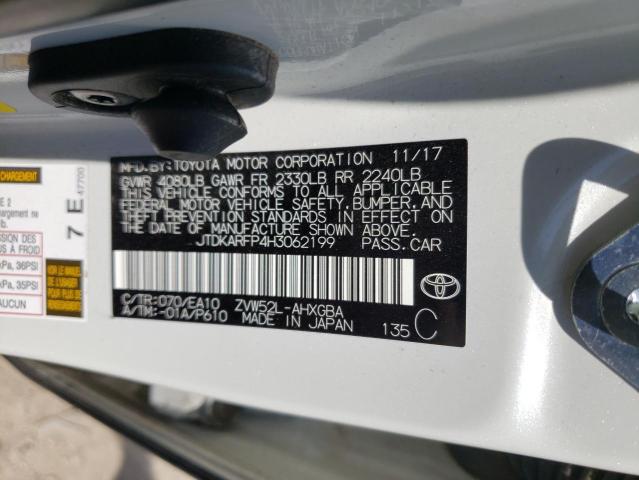 JTDKARFP4H3062199 - 2017 TOYOTA PRIUS PRIM 白色 照片 10