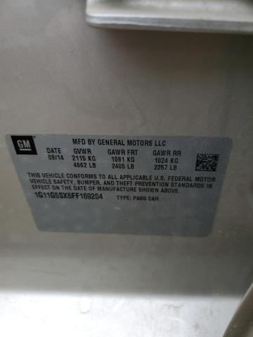 1G11G5SX6FF169204 - 2015 CHEVROLET MALIBU LTZ ოქროსფერი ფოტო 10