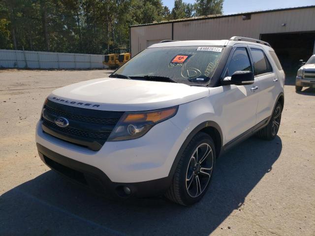 1FM5K8GT2DGB85241 - 2013 FORD EXPLORER WHITE photo 2