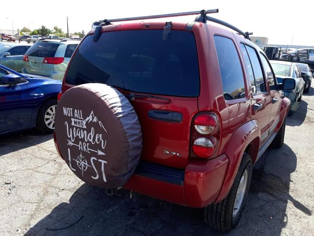 1J4GL48K27W697577 - 2007 JEEP LIBERTY SP MAROON photo 4