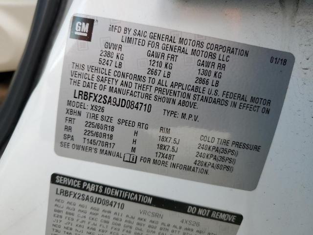 LRBFX2SA9JD084710 - 2018 BUICK ENVISION E WHITE photo 10