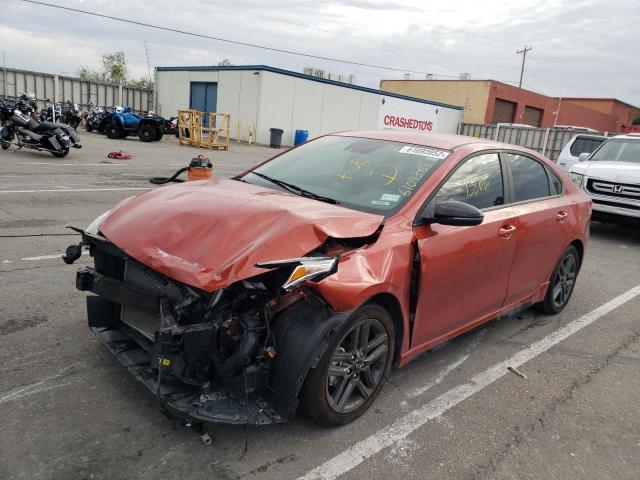 3KPF34AD7ME384625 - 2021 KIA FORTE GT L ORANGE photo 2