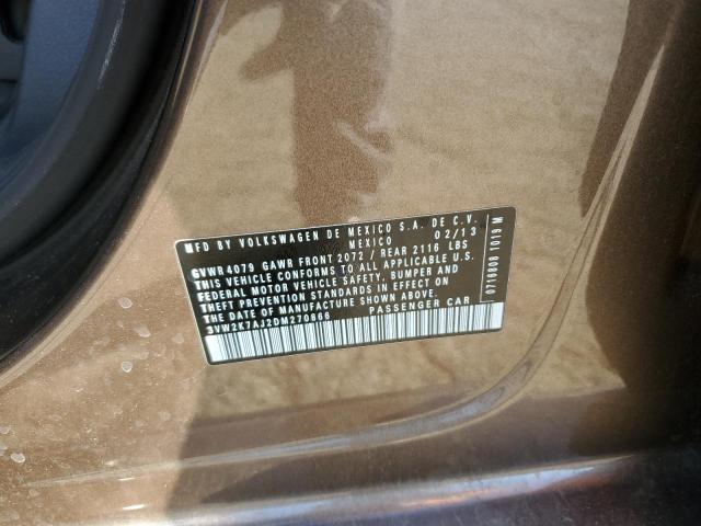 3VW2K7AJ2DM270866 - 2013 VOLKSWAGEN JETTA BASE 棕色 照片 10