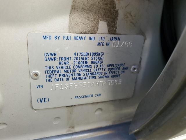 JF1SF6550XH727543 - 1999 SUBARU FORESTER S SILVER photo 10