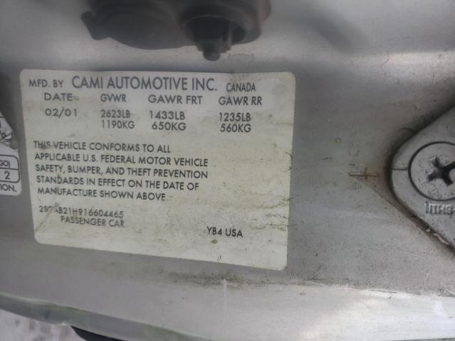 2S2AB21H916604465 - 2001 SUZUKI SWIFT BASE SILVER photo 10