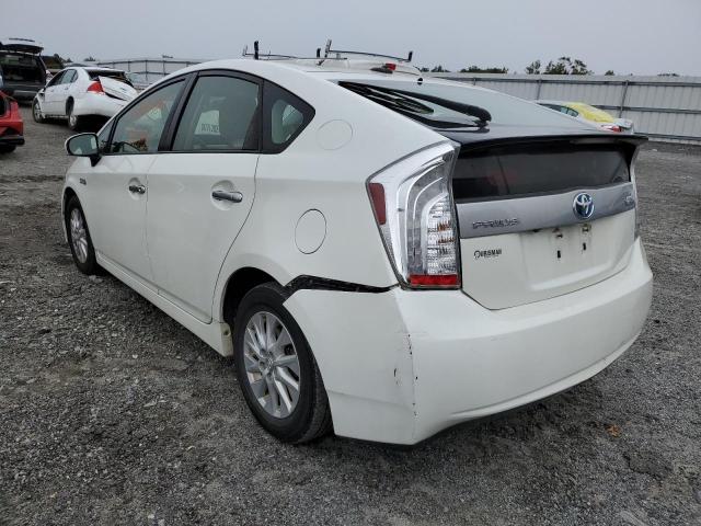 JTDKN3DP9C3024139 - 2012 TOYOTA PRIUS PLUG WHITE photo 3