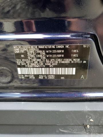 2T3E6RFV9MW027419 - 2021 TOYOTA RAV4 XSE BLUE photo 10