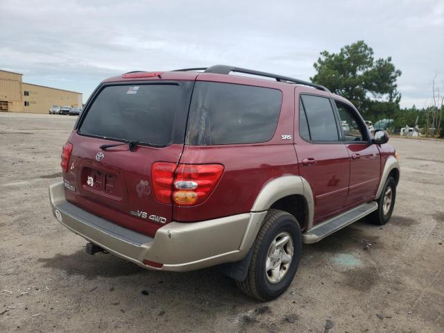 5TDBT44A71S015247 - 2001 TOYOTA SEQUOIA RED photo 4